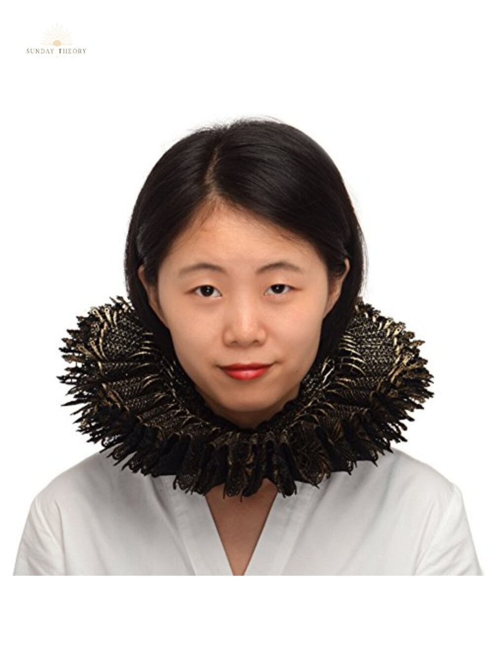 Renaissance Ruffle Neck Collar Lace Up Gothic Cosplay Costume Accessory
